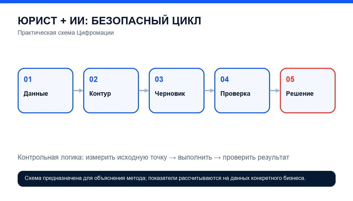 Обучение ИИ для юристов: документы, договоры и безопасная практика — схема